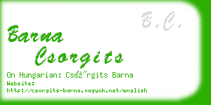 barna csorgits business card